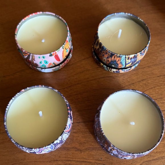Scented Candles 4 Natural Soy Wax Aromatherapy Candles Small Portable Tin Jars - Picture 9 of 9